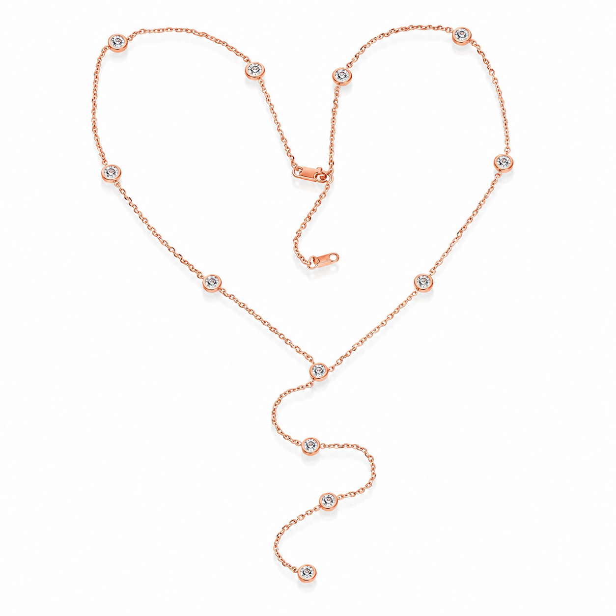 Close-up of Zethech Bubble Pendant Necklace with round moissanite