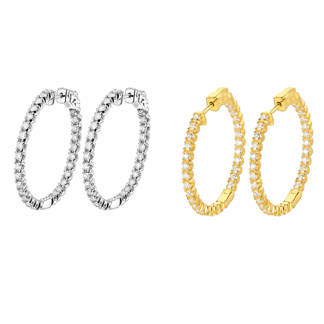 Zethech Moissanite Statement Hoop Earrings