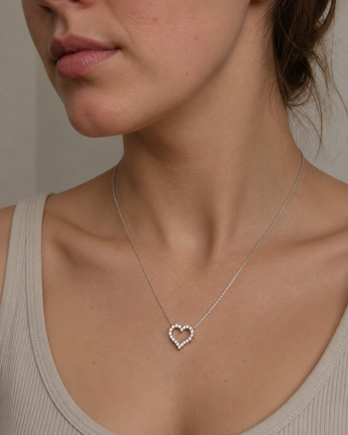 Zethech Heart Pendant Necklace in clean product photo