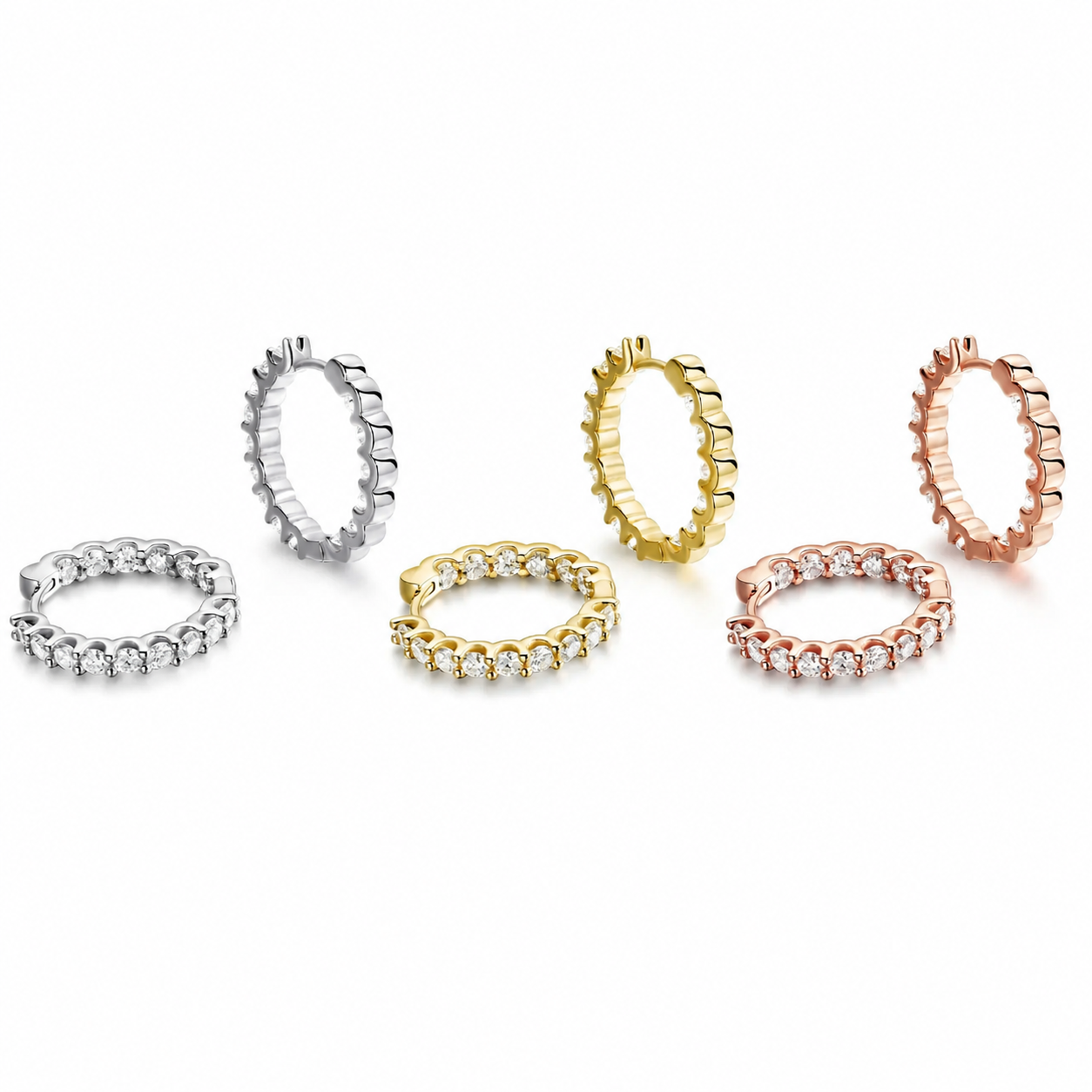 Zethech Classic Moissanite Hoop Earrings in clean product photo