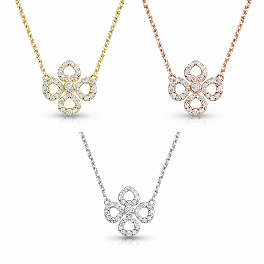 Zethech Flower Moissanite Pendant Necklace in clean product photo