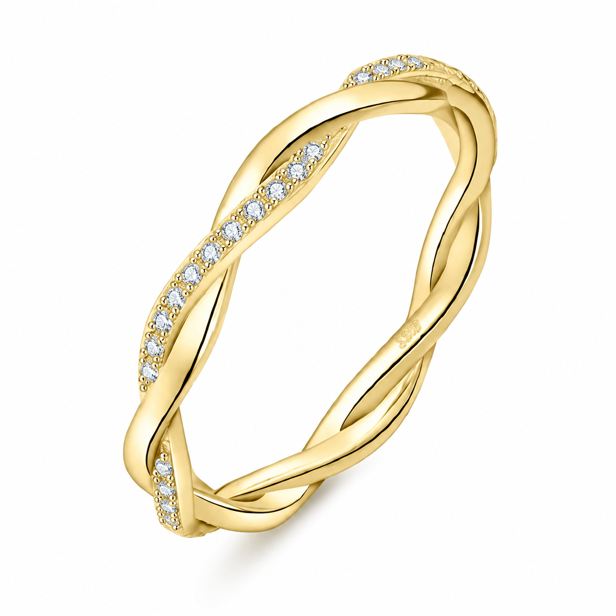 Zethech Twisted Eternity Ring with stackable twisted band