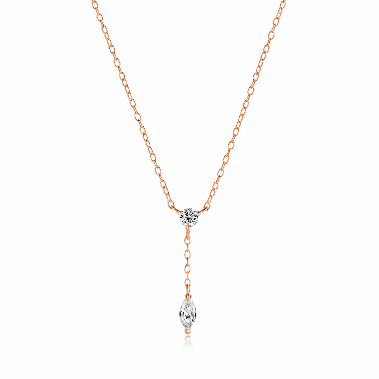 Zethech Marquise Pendant Necklace with delicate chain and stone
