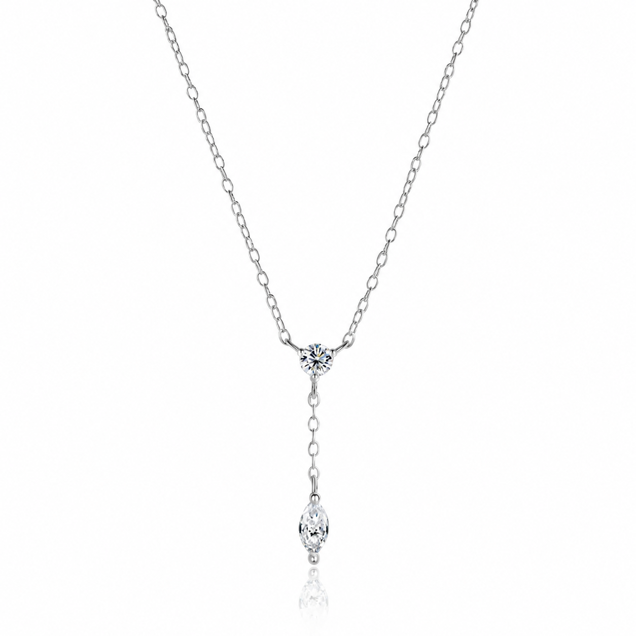 Zethech Marquise Pendant Necklace shown from refined product angle