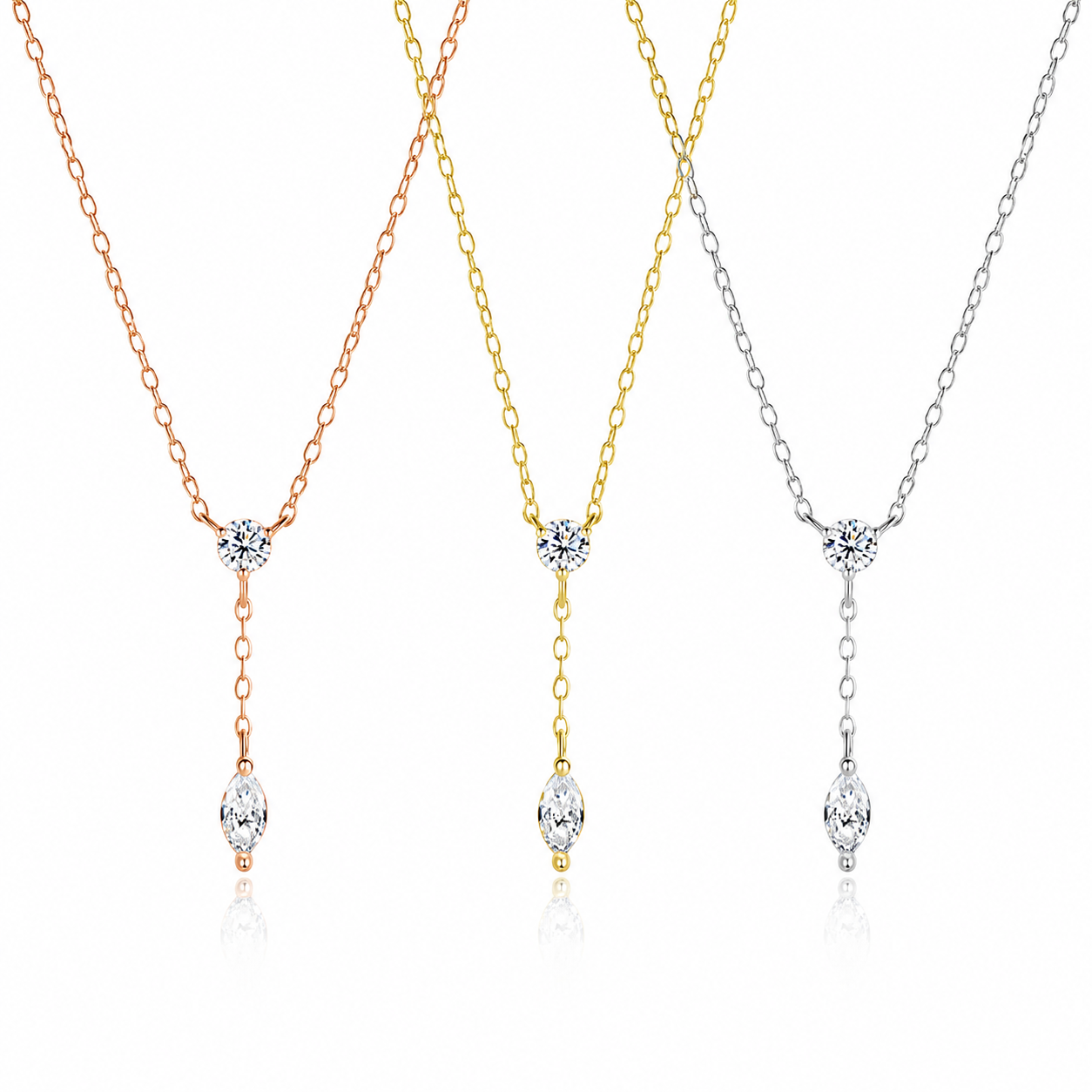 Zethech Marquise Moissanite Pendant Necklace in clean product photo