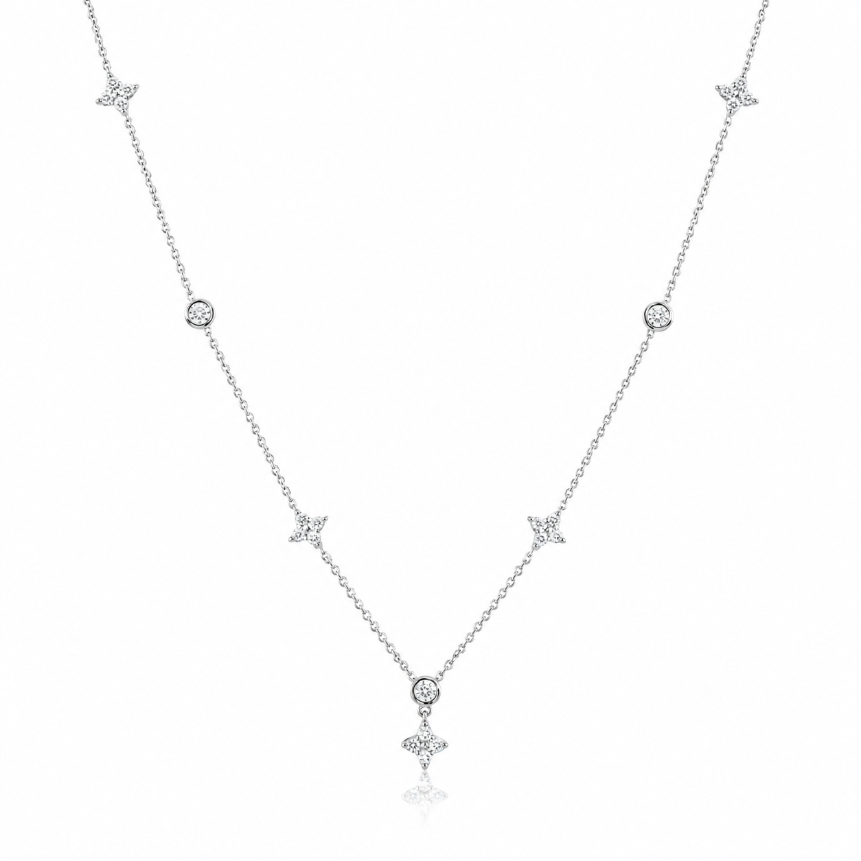 Zethech Clover Pendant Necklace shown from refined product angle