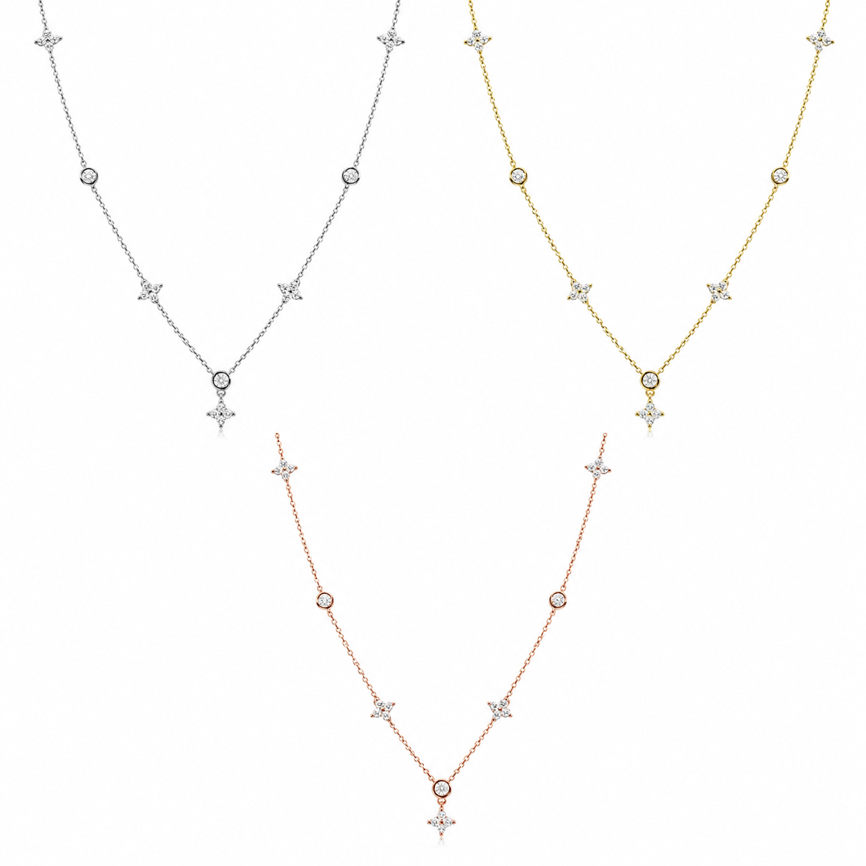 Zethech Clover Moissanite Pendant Necklace