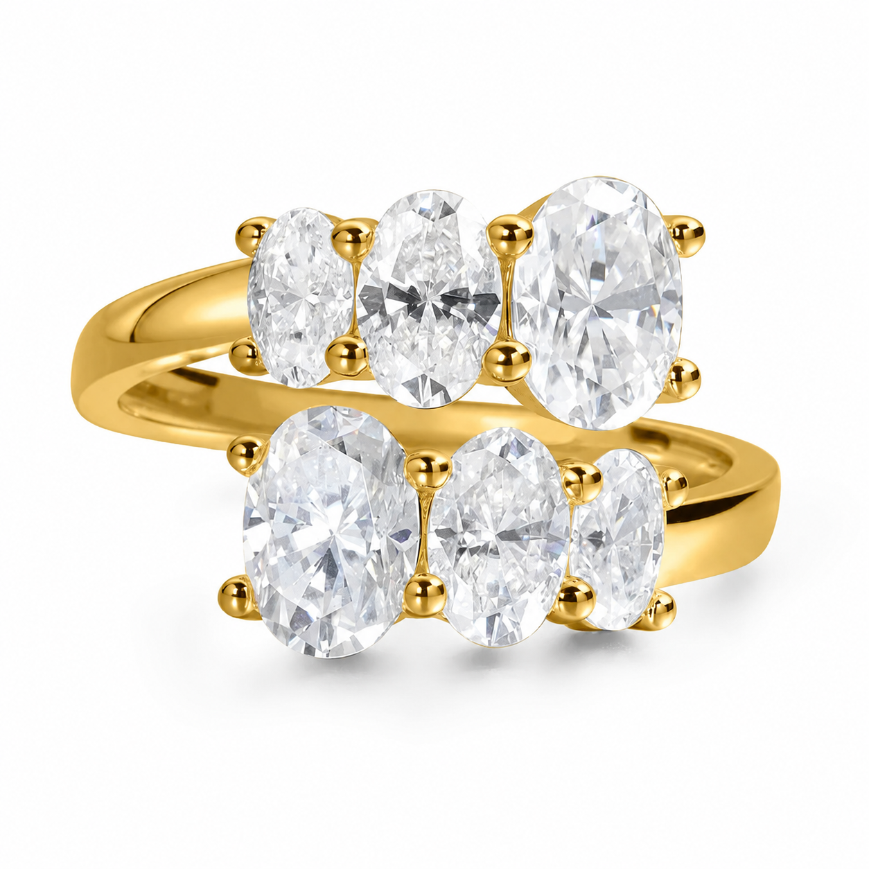 Close-up angle of Zethech Oval Engagement Ring with oval-cut center stone