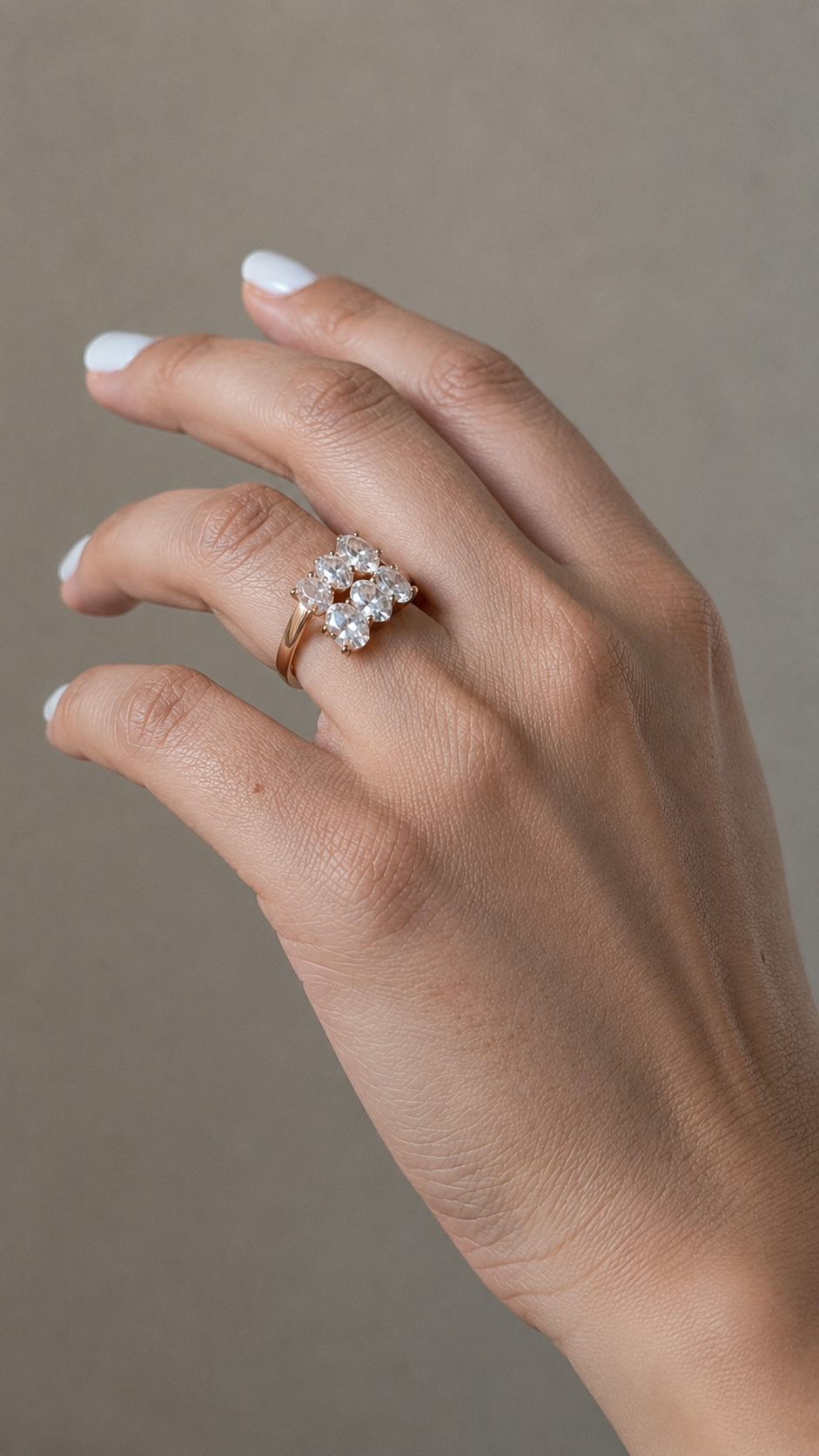 Zethech Oval Engagement Ring shown from refined product angle