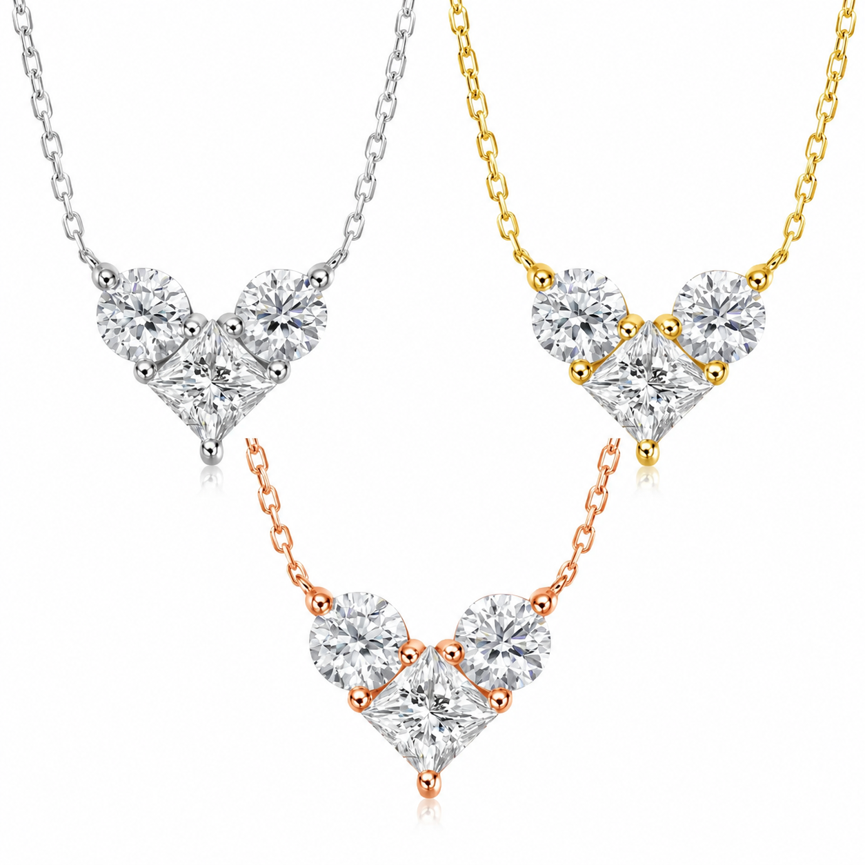 Zethech Round-Cut Moissanite Solitaire Pendant Necklace