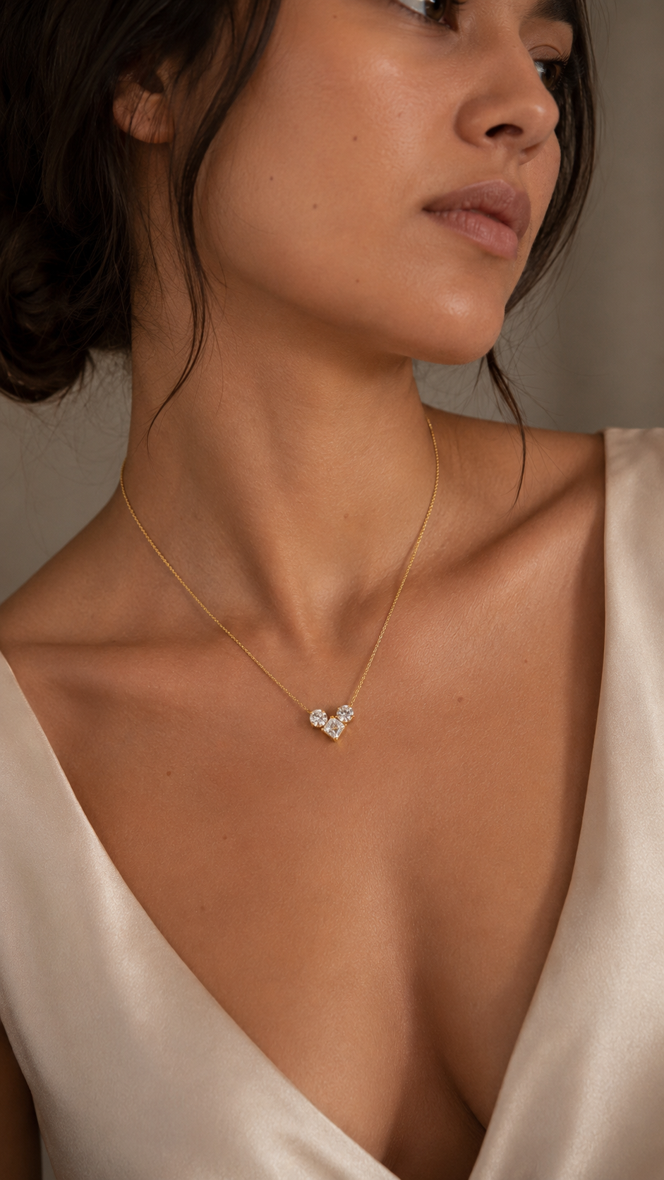 Zethech Solitaire Pendant Necklace shown from refined product angle