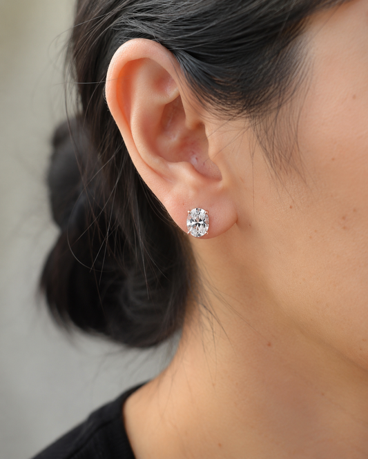 Zethech Oval Stud Earrings in clean product photo
