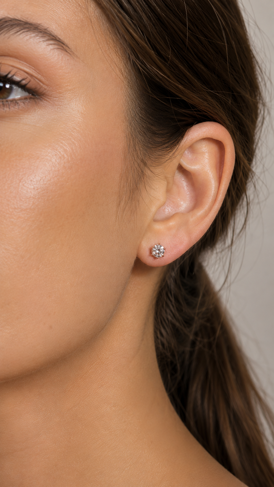 Zethech Round Stud Earrings shown from refined product angle