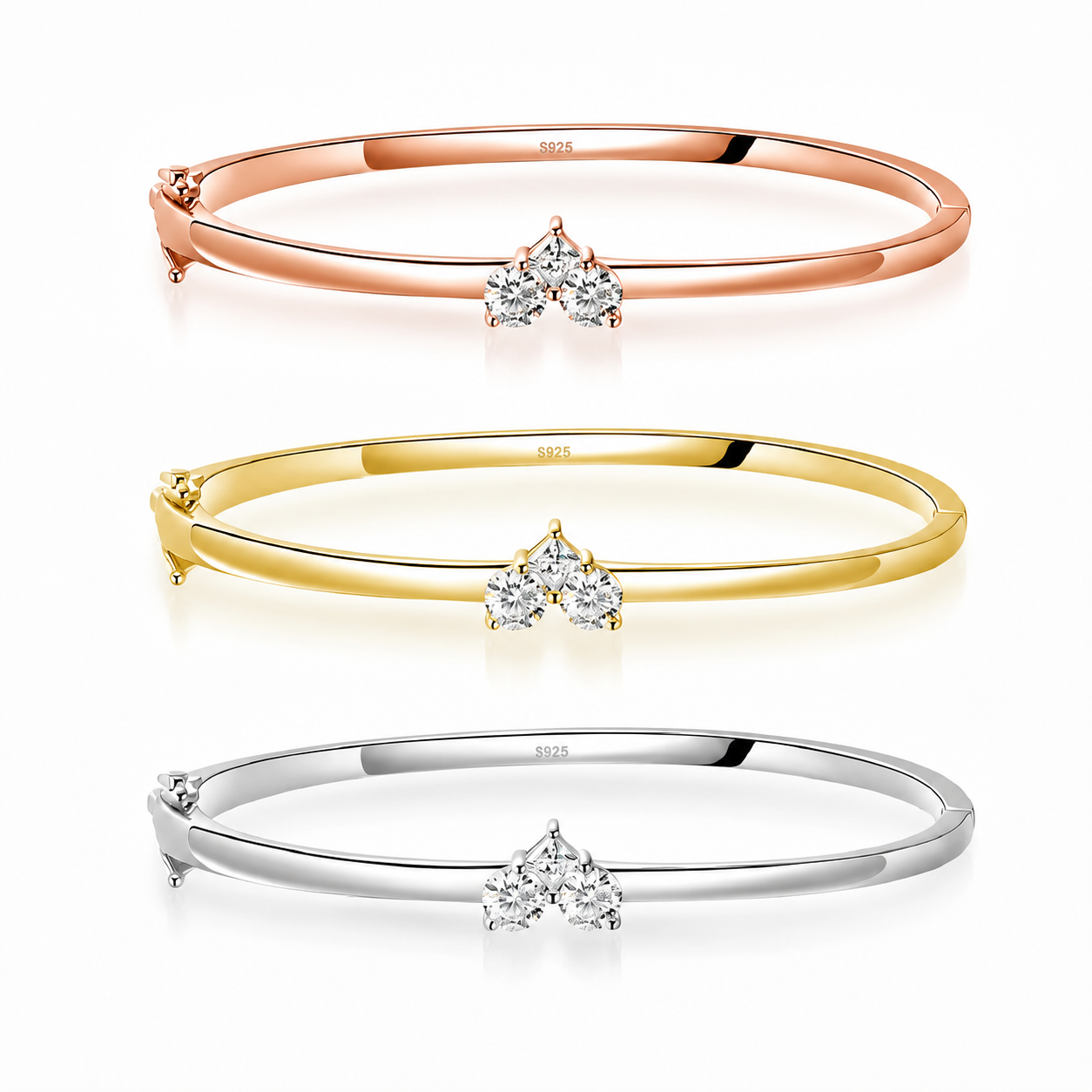 Zethech Radiant Cut Moissanite Bangle in clean product photo