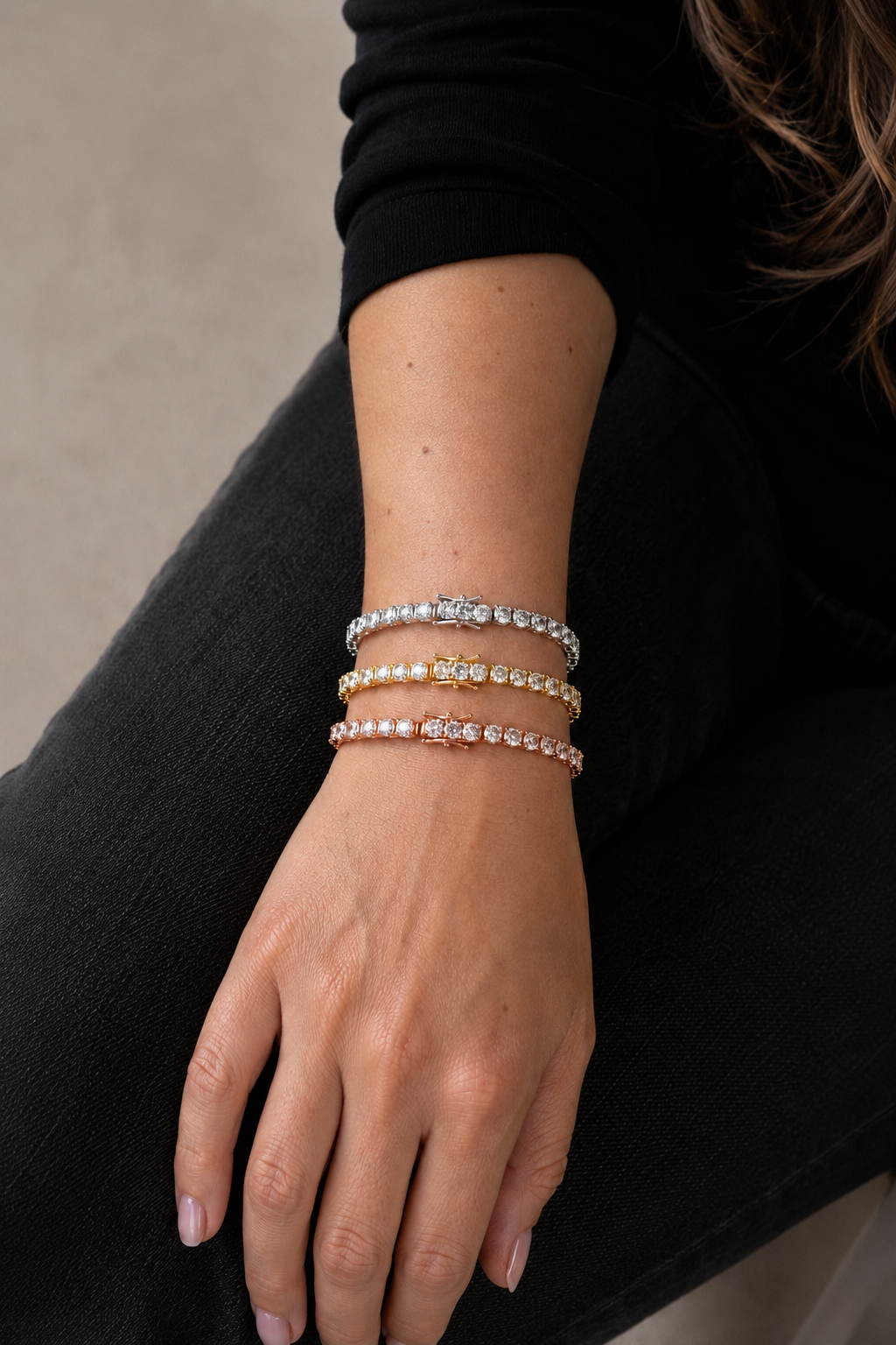 Zethech Moissanite Tennis Bracelet with continuous stone line