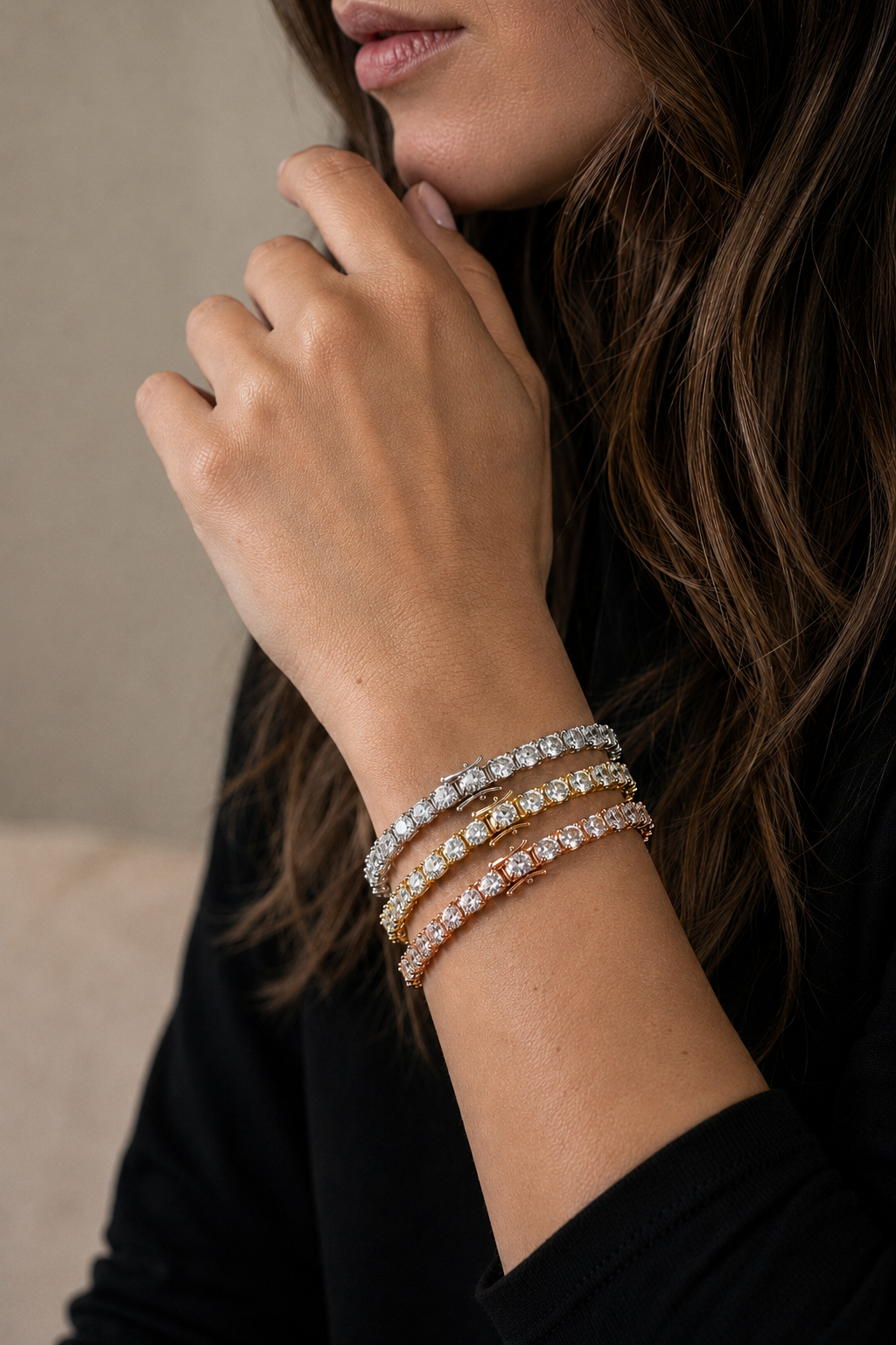 Zethech Moissanite Tennis Bracelet shown from refined product angle