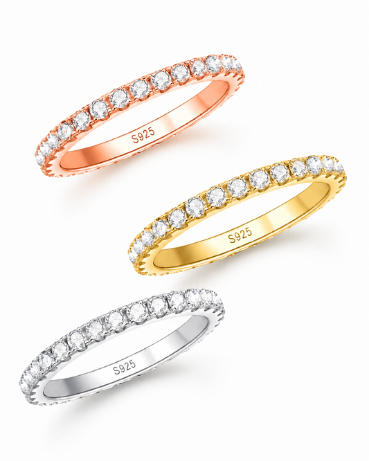 Zethech Moissanite Eternity Band in clean product photo