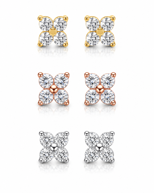 Zethech Quad Moissanite Stud Earrings in clean product photo