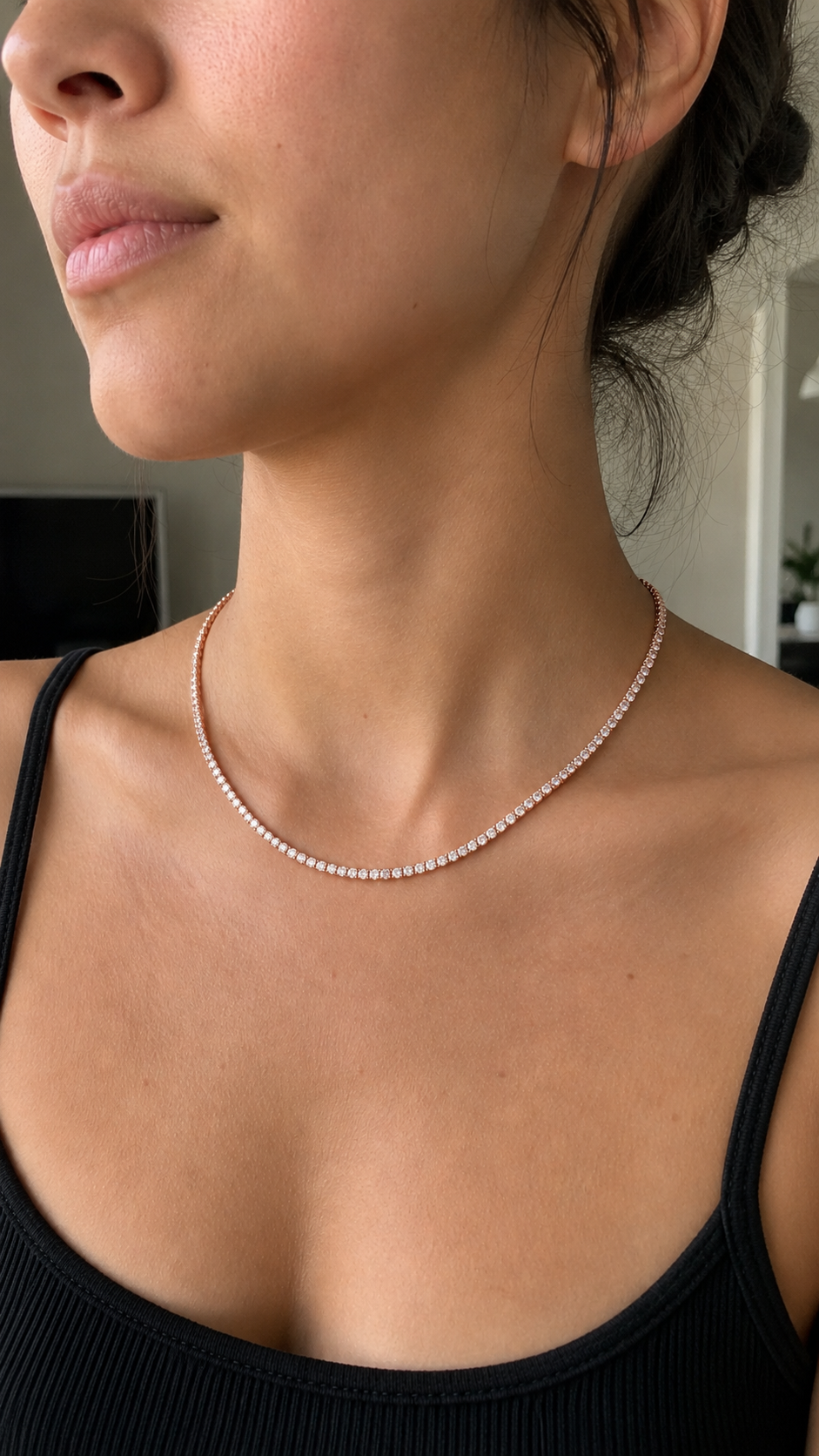 Zethech Moissanite Tennis Necklace shown from refined product angle