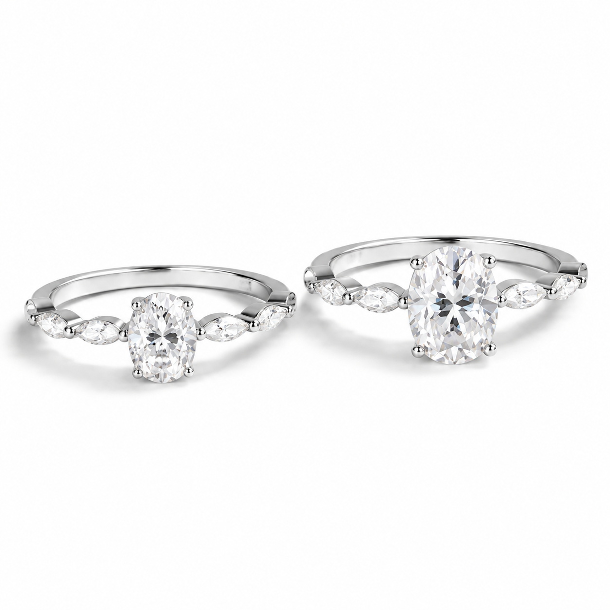Zethech Oval Moissanite Ring in clean product photo