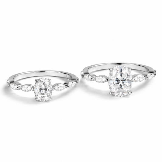 Zethech Oval Moissanite Ring in clean product photo
