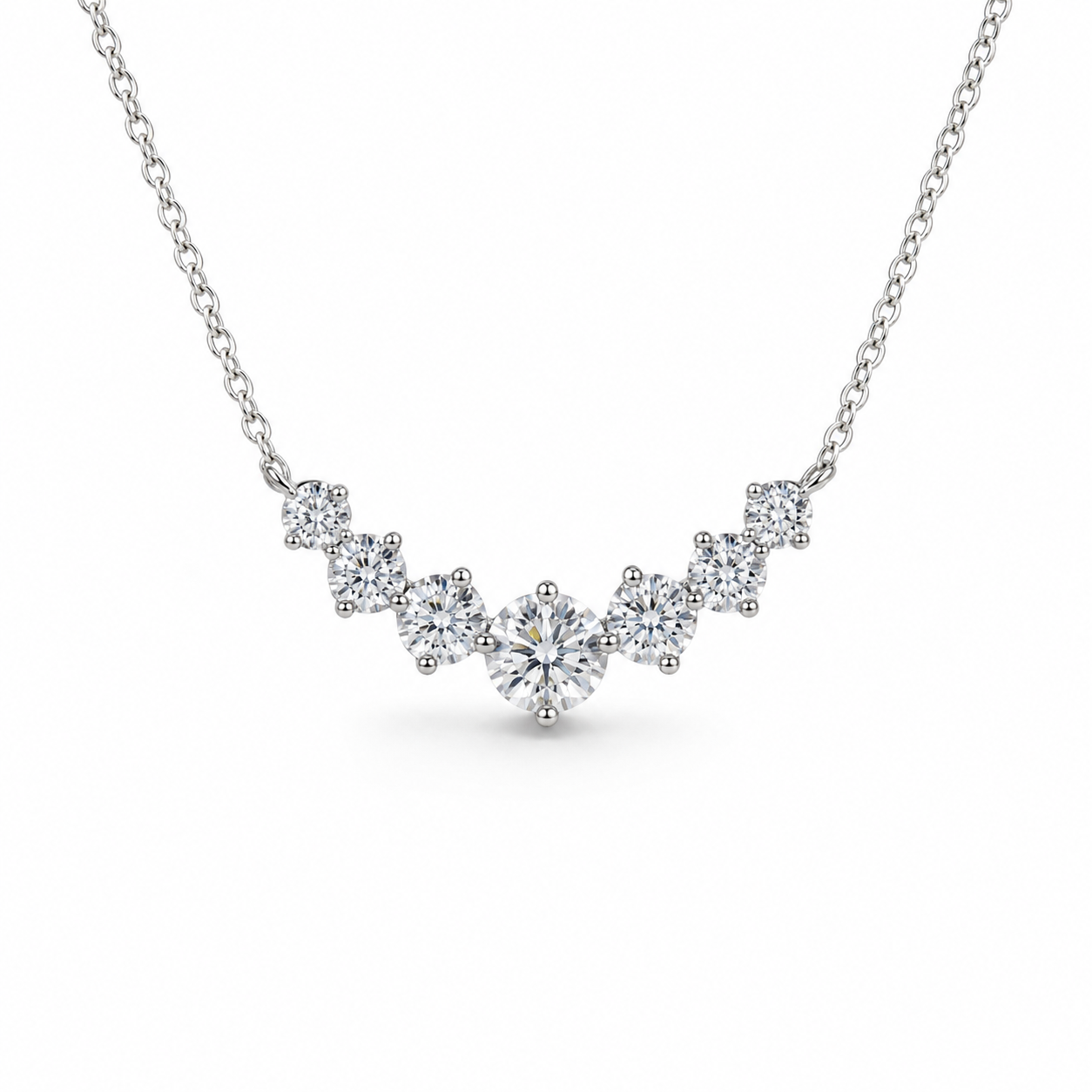 Zethech Oval Solitaire Moissanite Necklace with oval pendant on white background