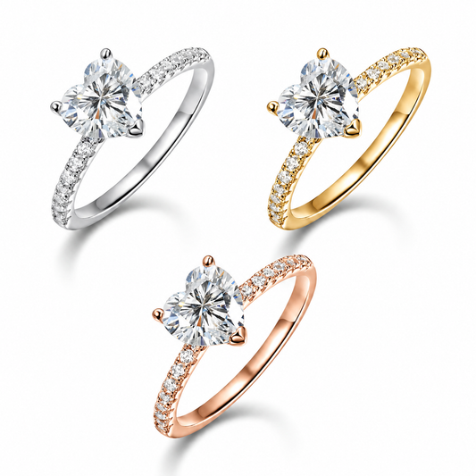 Amora Heart-Cut Moissanite Ring
