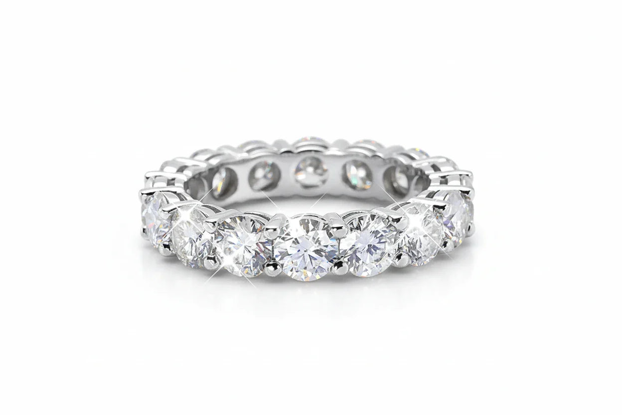 Diamond ring on a white background