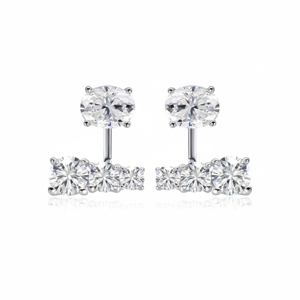 Zethech Aurora Cascade Earrings with sparkling moissanite stones