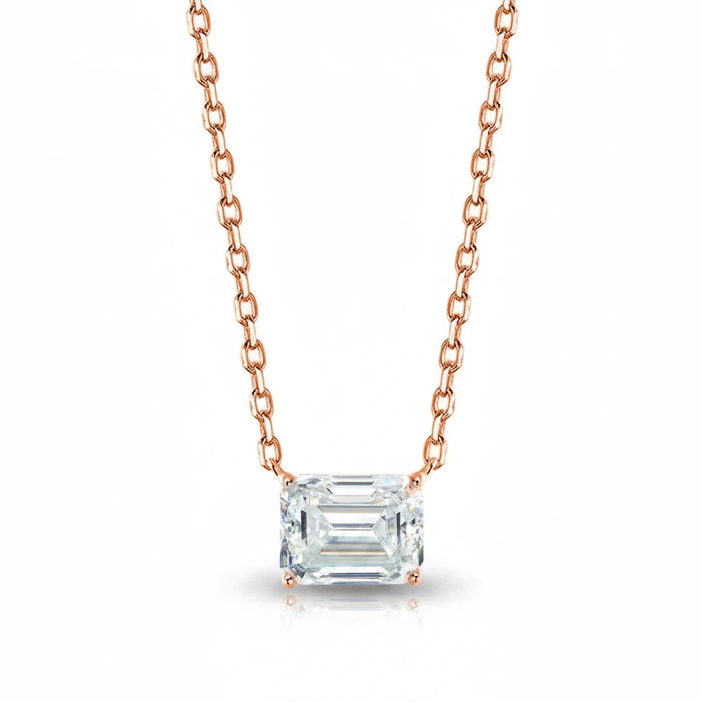 Zethech Verona Emerald Necklace in rose gold finish