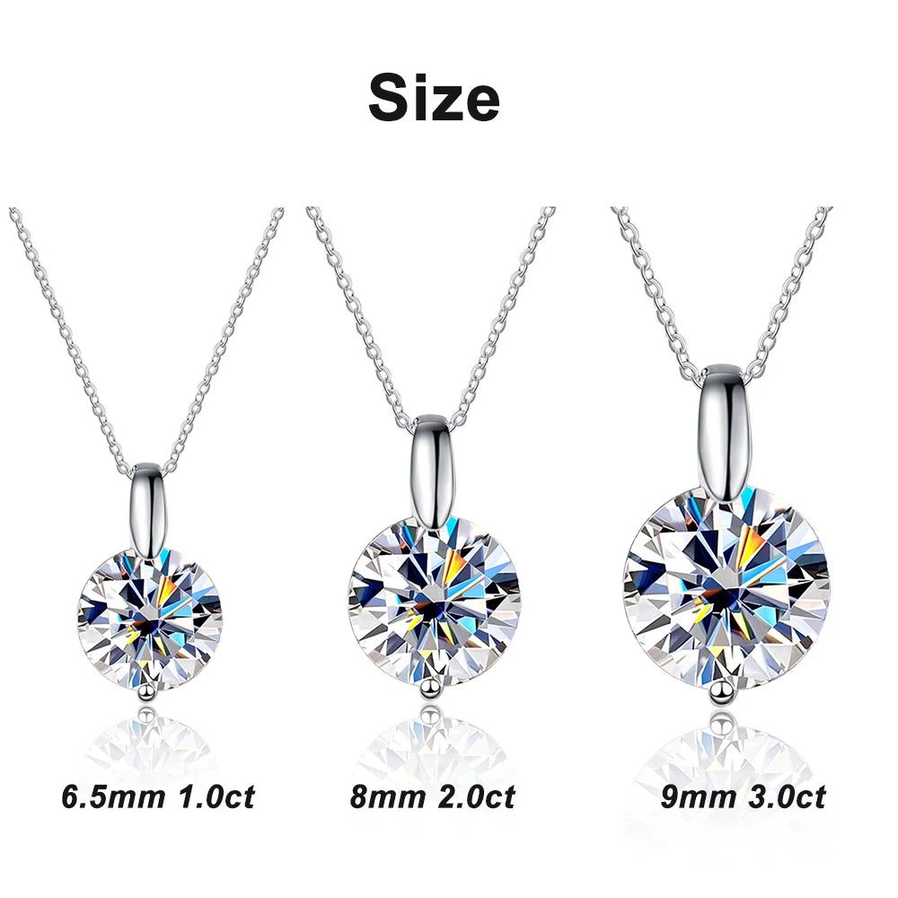 Zethech Halo Solitaire Necklace with pendant size options