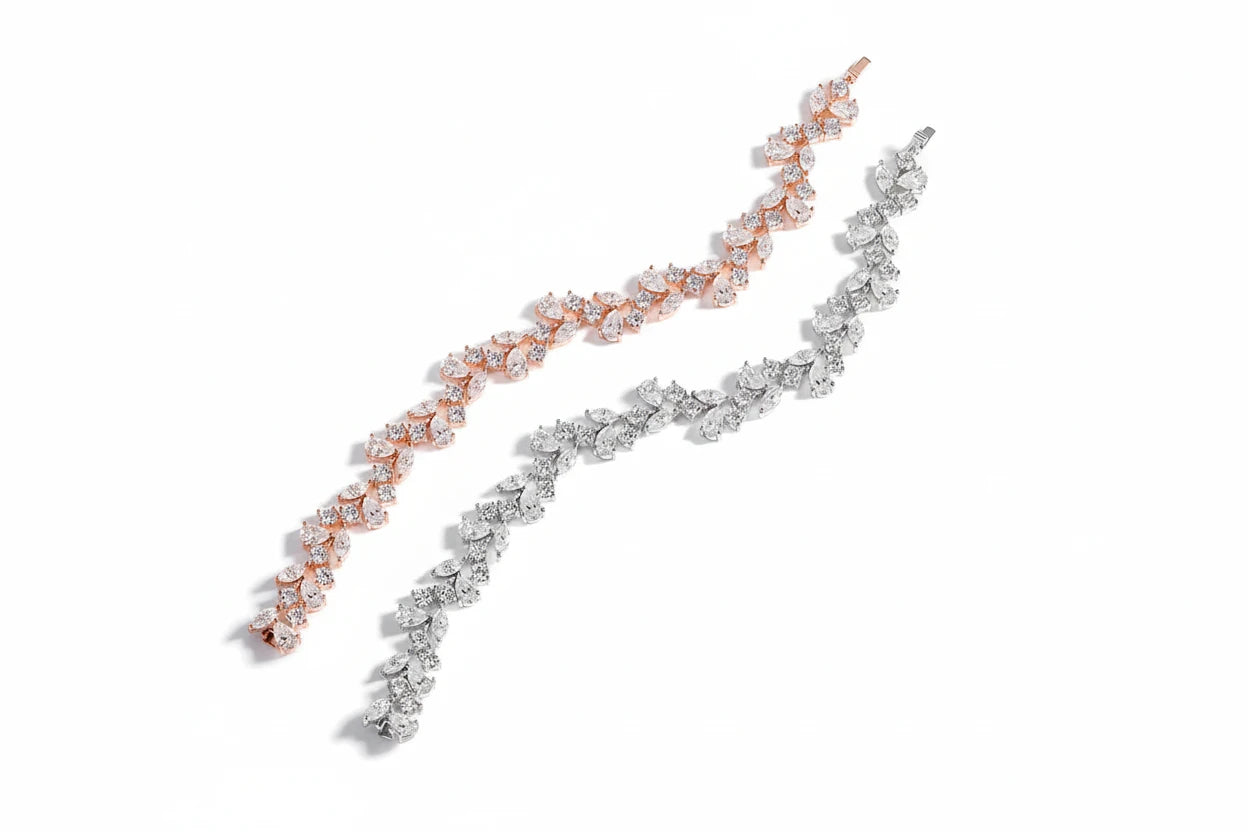 Zethech Pear Moissanite Bangle in sleek silver-tone design