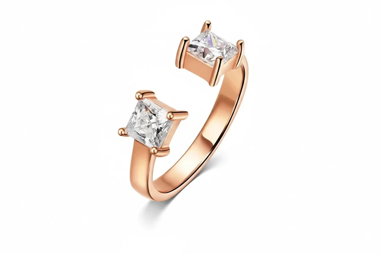 Zethech Princess Cut Moissanite Ring in refined product view