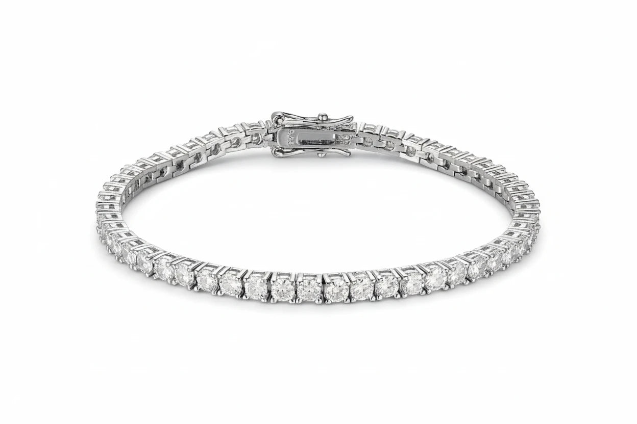 Zethech Round Tennis Bracelet with continuous moissanite stones