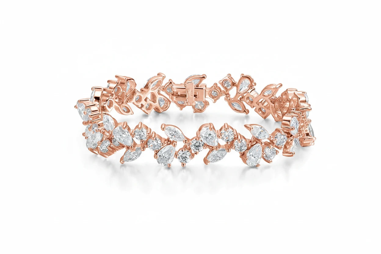 Zethech Pear Moissanite Bangle with polished bracelet finish