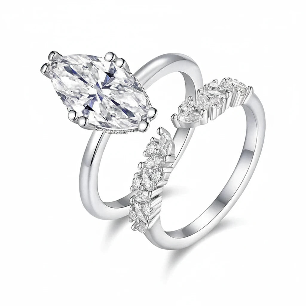 Zethech Imperia Marquise Ring with center and accent stones