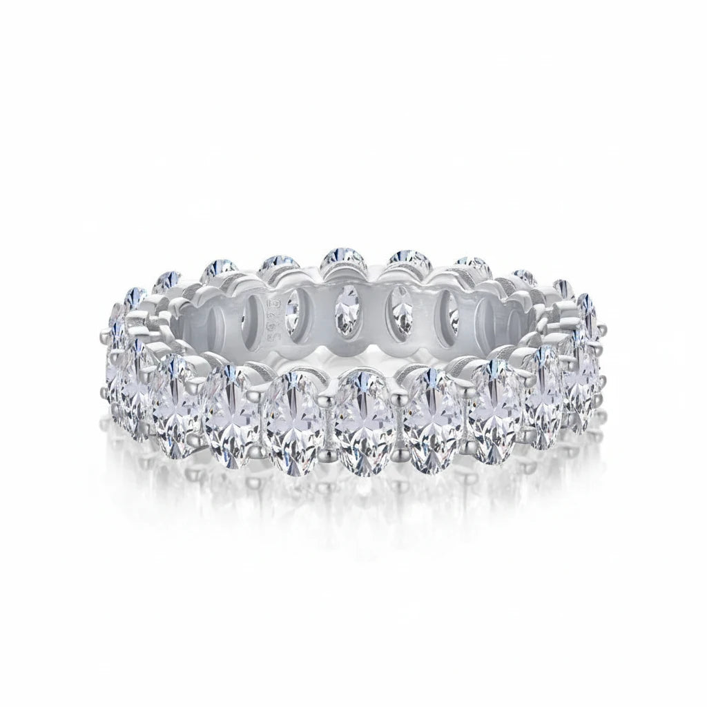 Zethech Eterna Oval Moissanite Ring on white background