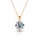 Zethech Halo Solitaire Necklace in rose gold with round pendant