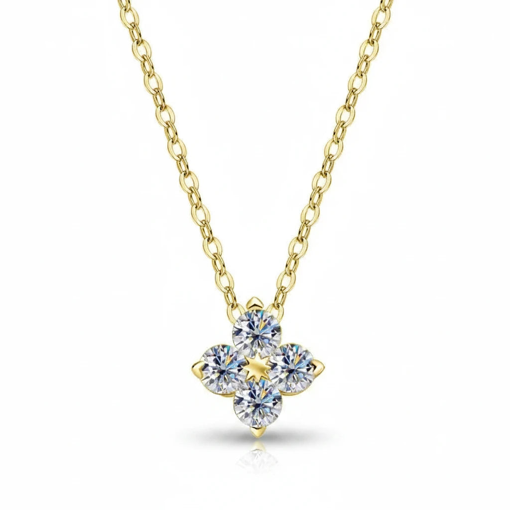 Zethech Luna Spark Necklace in gold tone with four-heart pendant