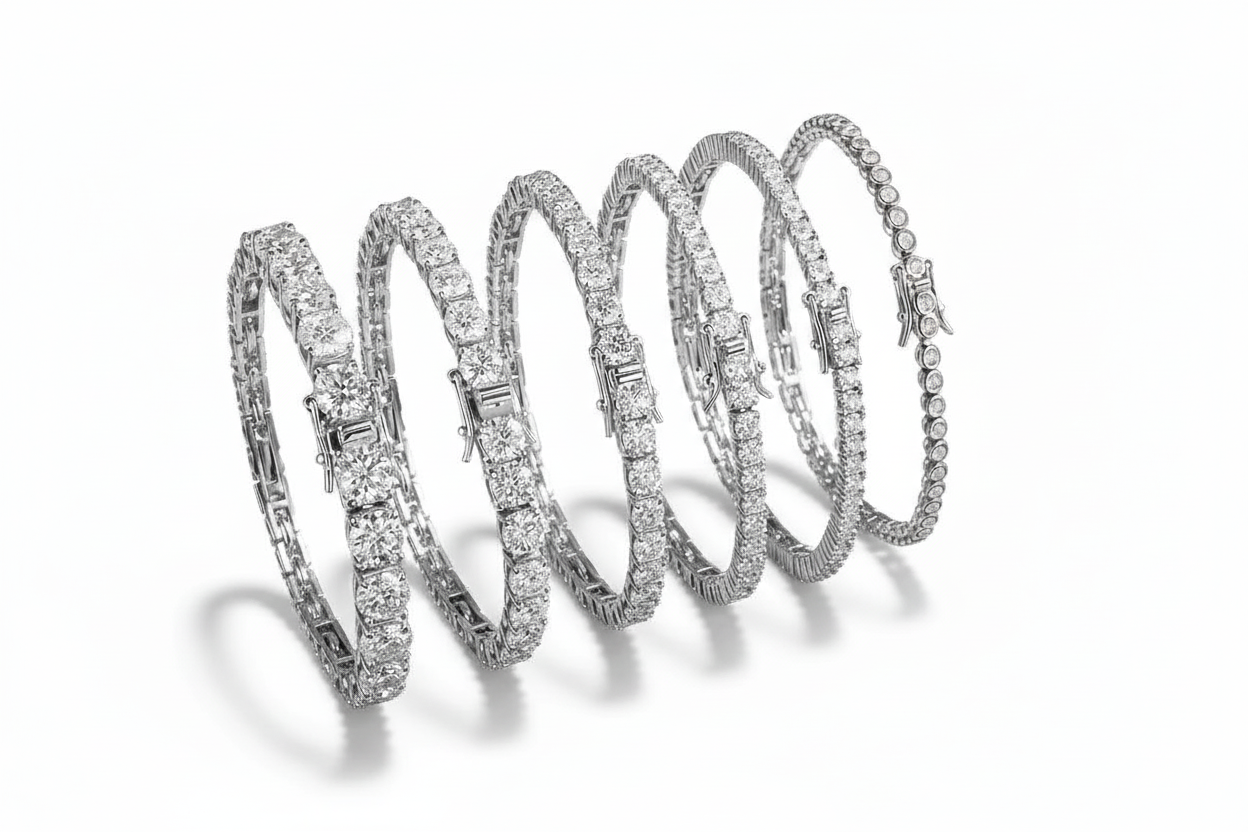 Zethech Round Moissanite Tennis Bracelet in clean product photo