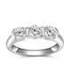 Zethech Halo Round Ring with three clear stones on a white background