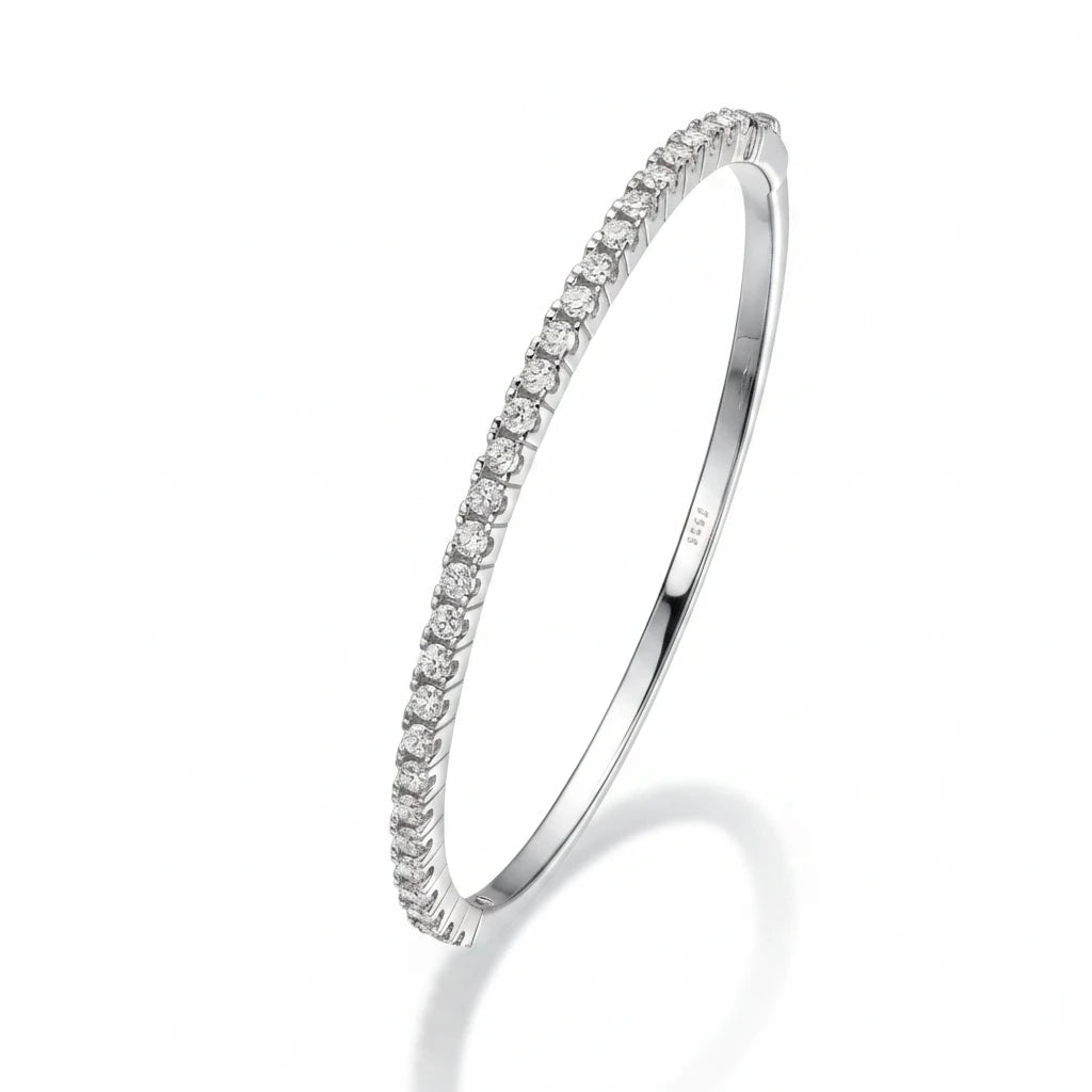 Zethech Eclipse Tennis Bracelet in silver finish with moissanite stones