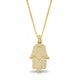 Zethech Moissanite Hamsa Necklace with pendant measurements