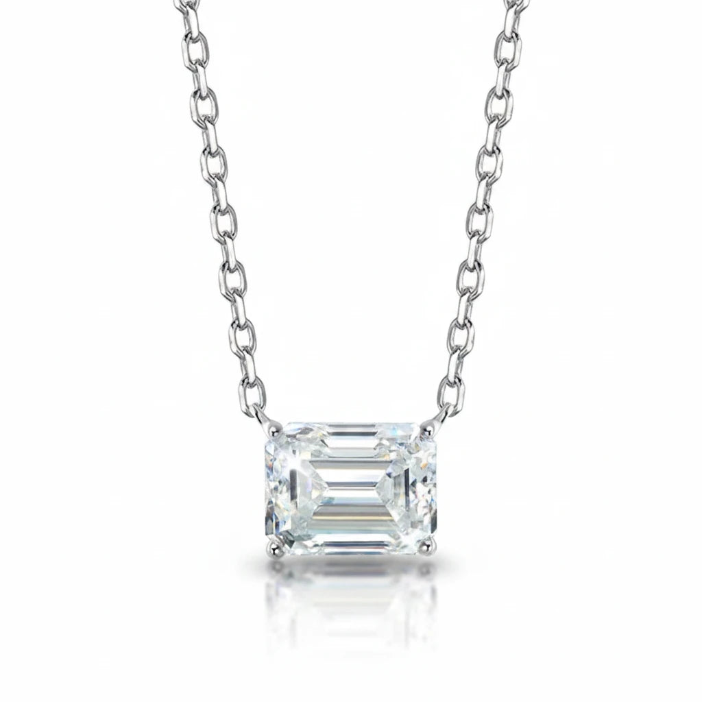 Zethech Verona Emerald Necklace with emerald-cut pendant