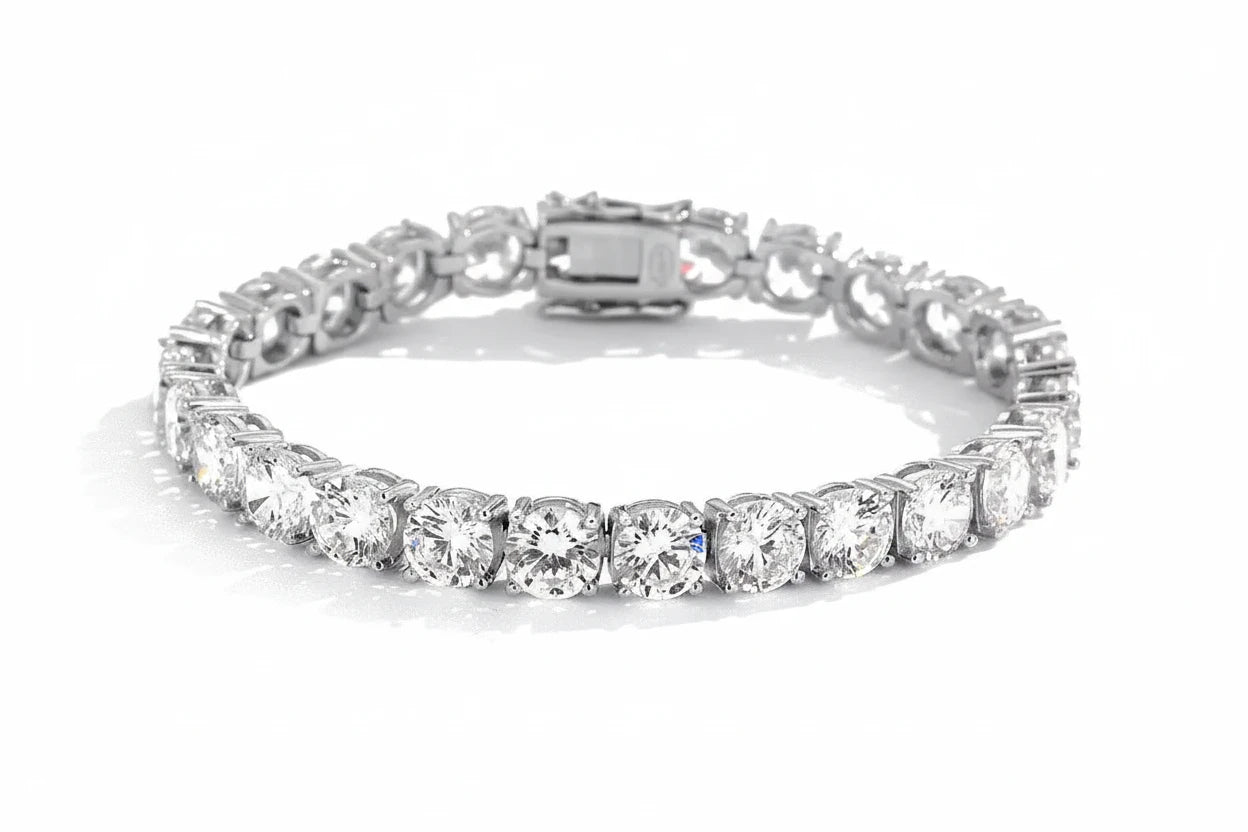Zethech Round Tennis Bracelet with continuous moissanite stones