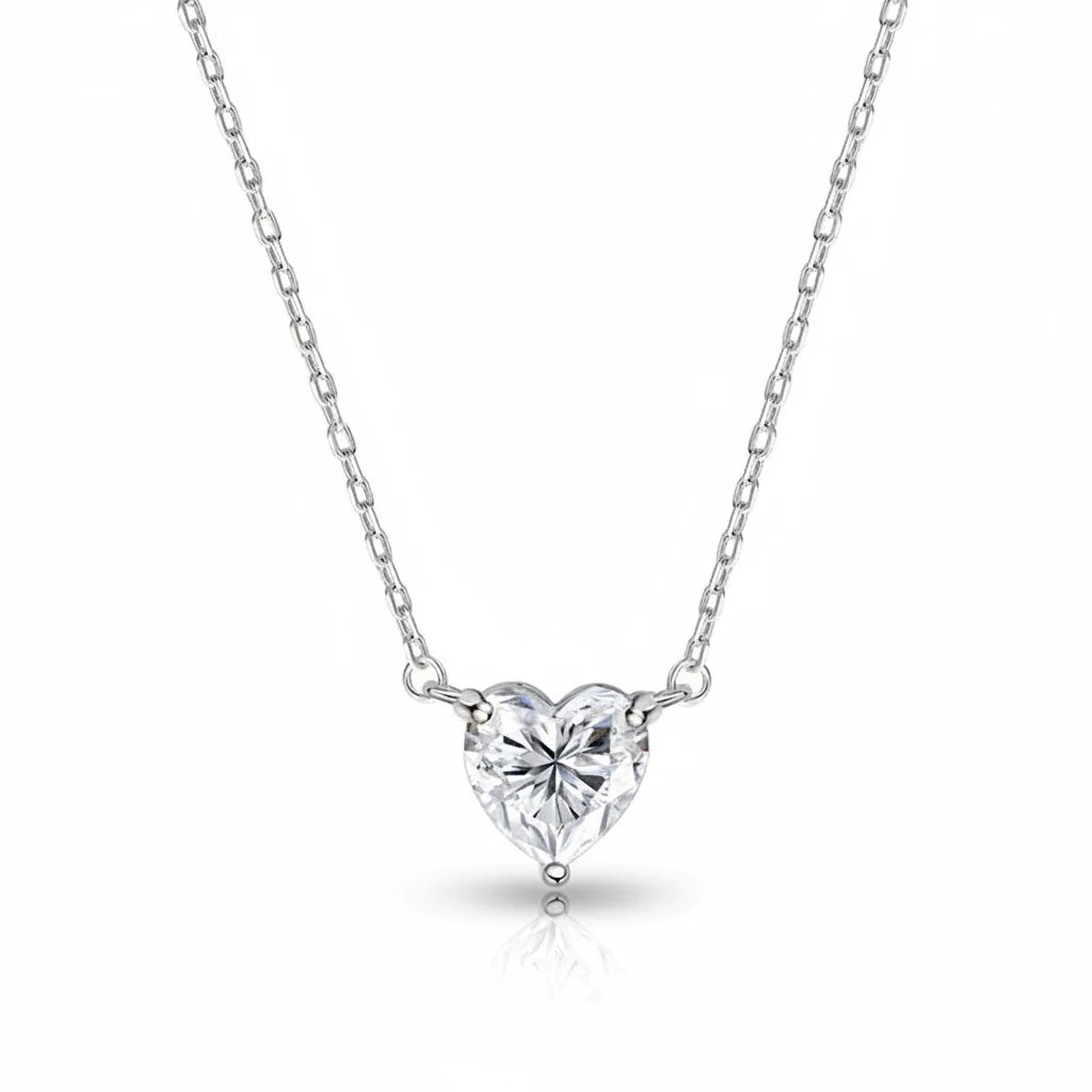 Zethech Celeste Heart Necklace with heart-shaped moissanite pendant