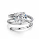 Zethech Velvet Oval Moissanite Ring in white gold finish