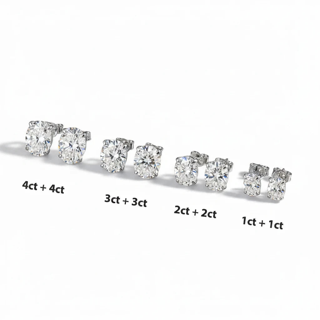Zethech Verona Oval Stud Earrings back component on white background