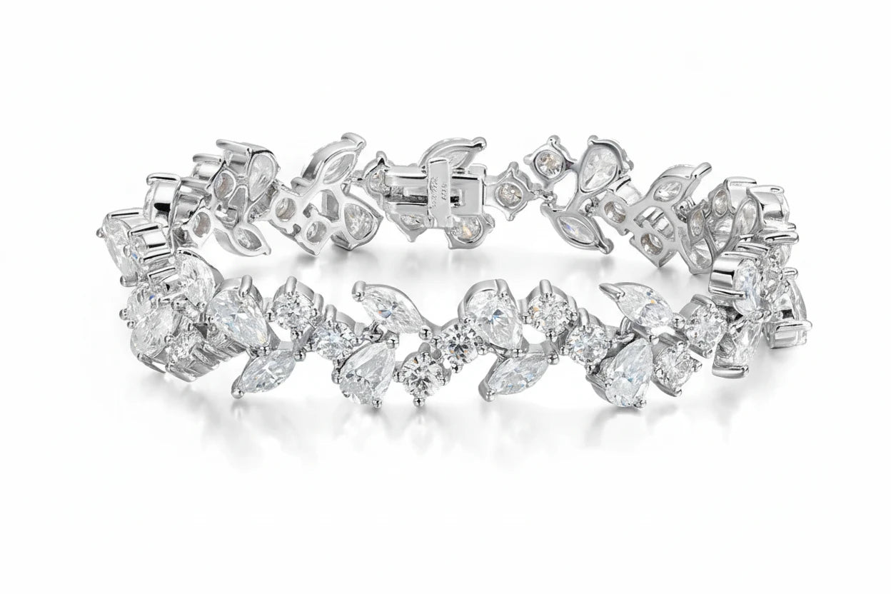 Zethech Pear Moissanite Bangle with pear-shaped stones