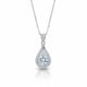 Zethech Eclipse Drop Necklace with teardrop pendant on teal background